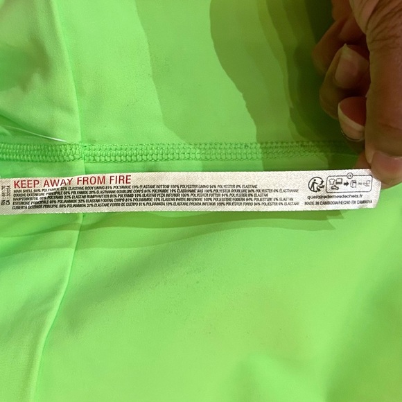 FP Movement Righteous Runsie Sz L Neon Lime Green Cutout Athletic Romper - Picture 9 of 11